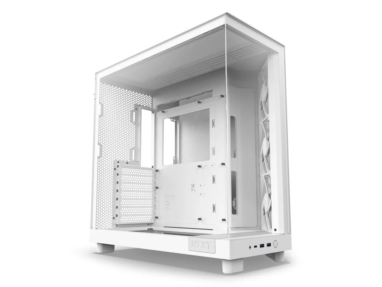 2026 NZXT H6 FLOW Compact Dual-Chamber Mid-Tower Airflow Case, White, CC-H61FW-01