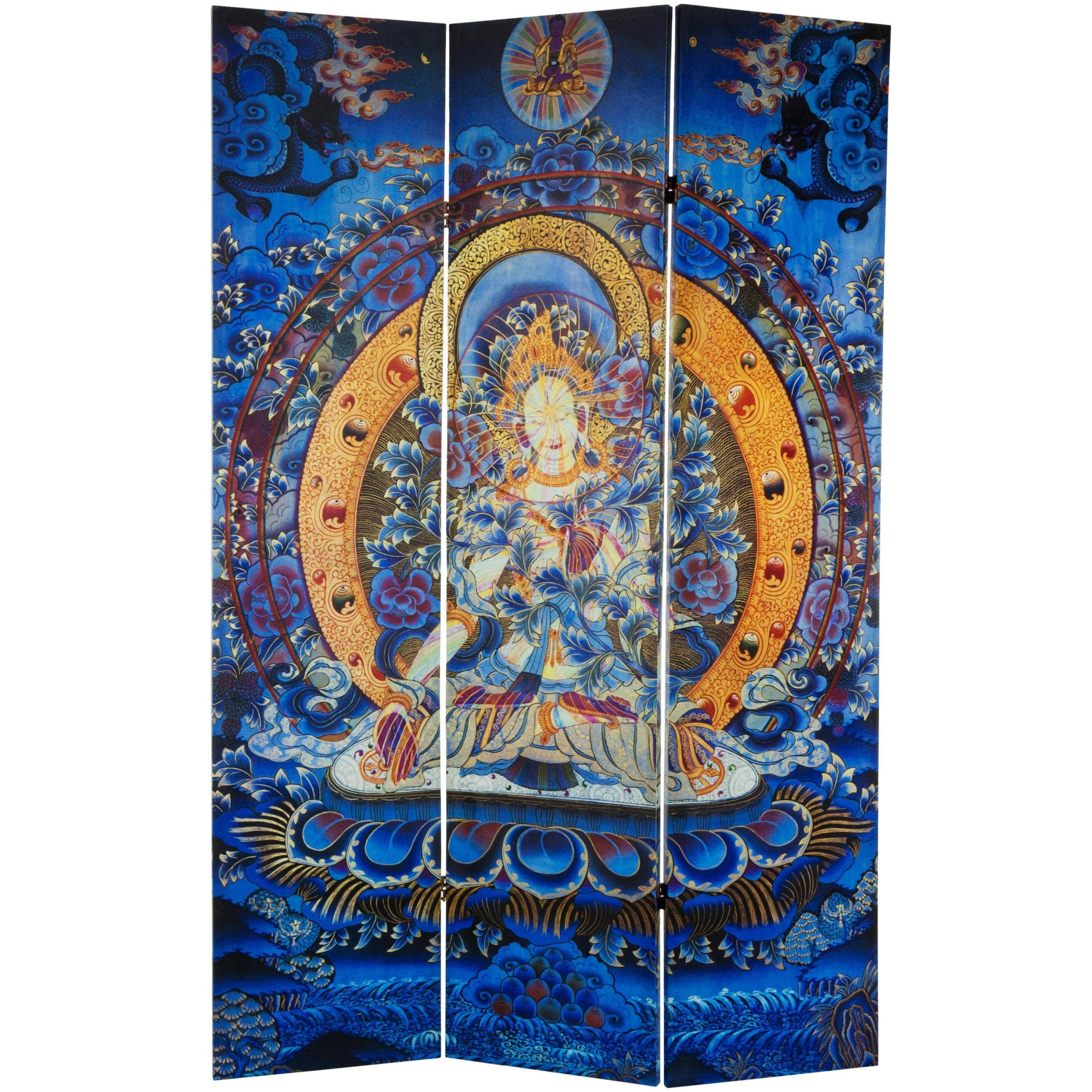 2026 6 ft. Tall Radiant Tara Tibetan Double Sided Canvas Room Divider