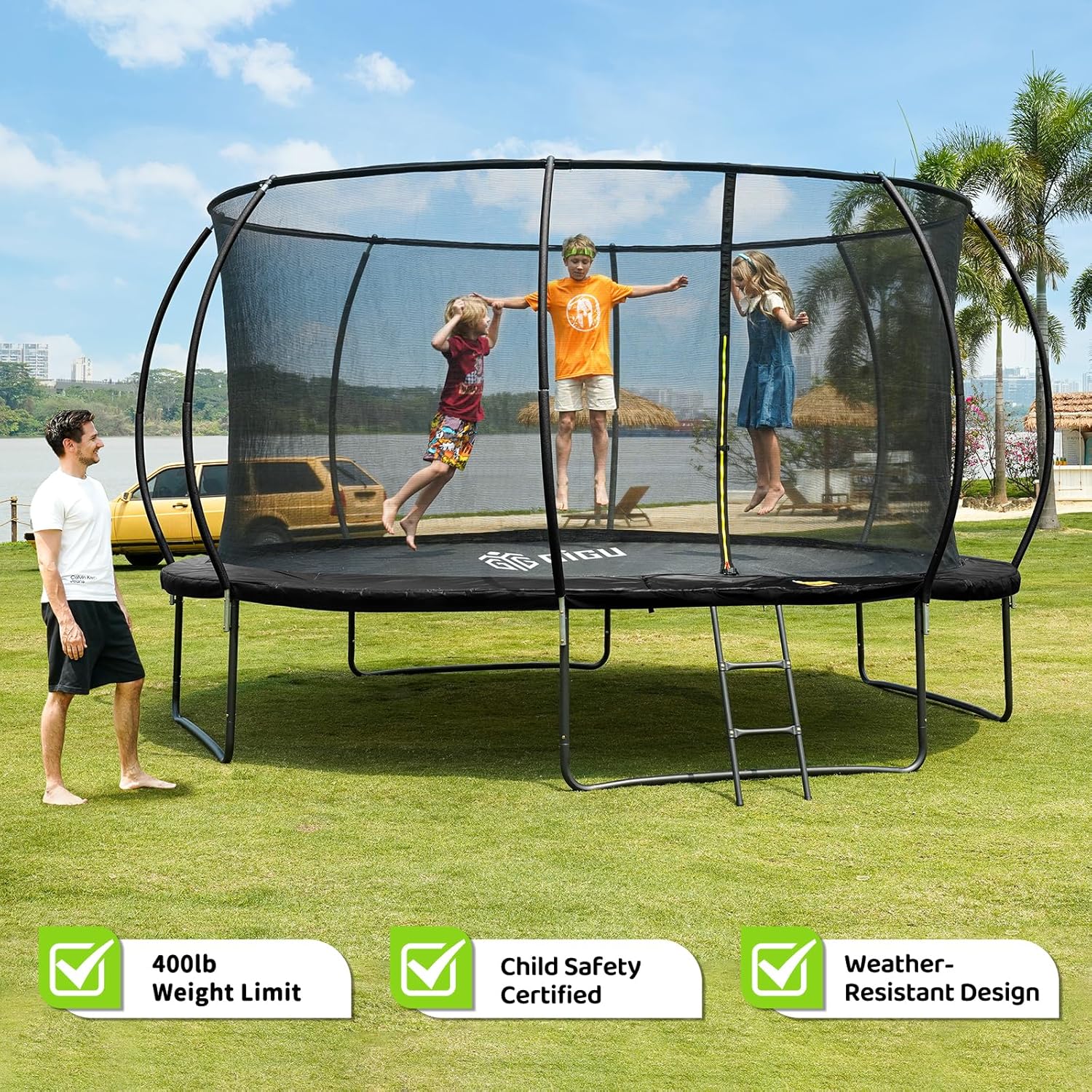 10Ft 12Ft 14Ft Outdoor Trampolines with Enclosure