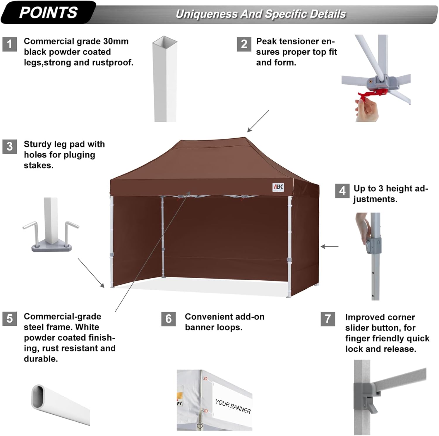 Easy Pop Up Canopy Tent 10×10 with Sidewalls