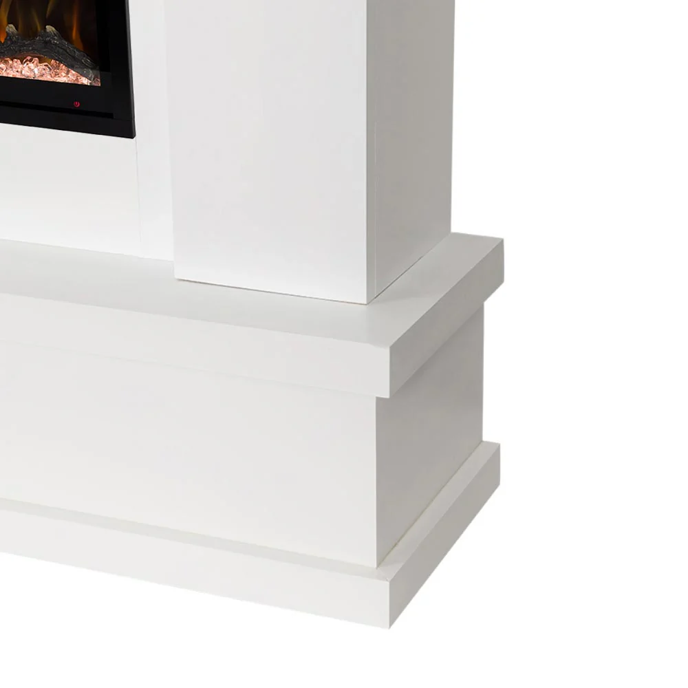 2026 Modern Ember Patton Smart Electric Fireplace Mantel Package in White