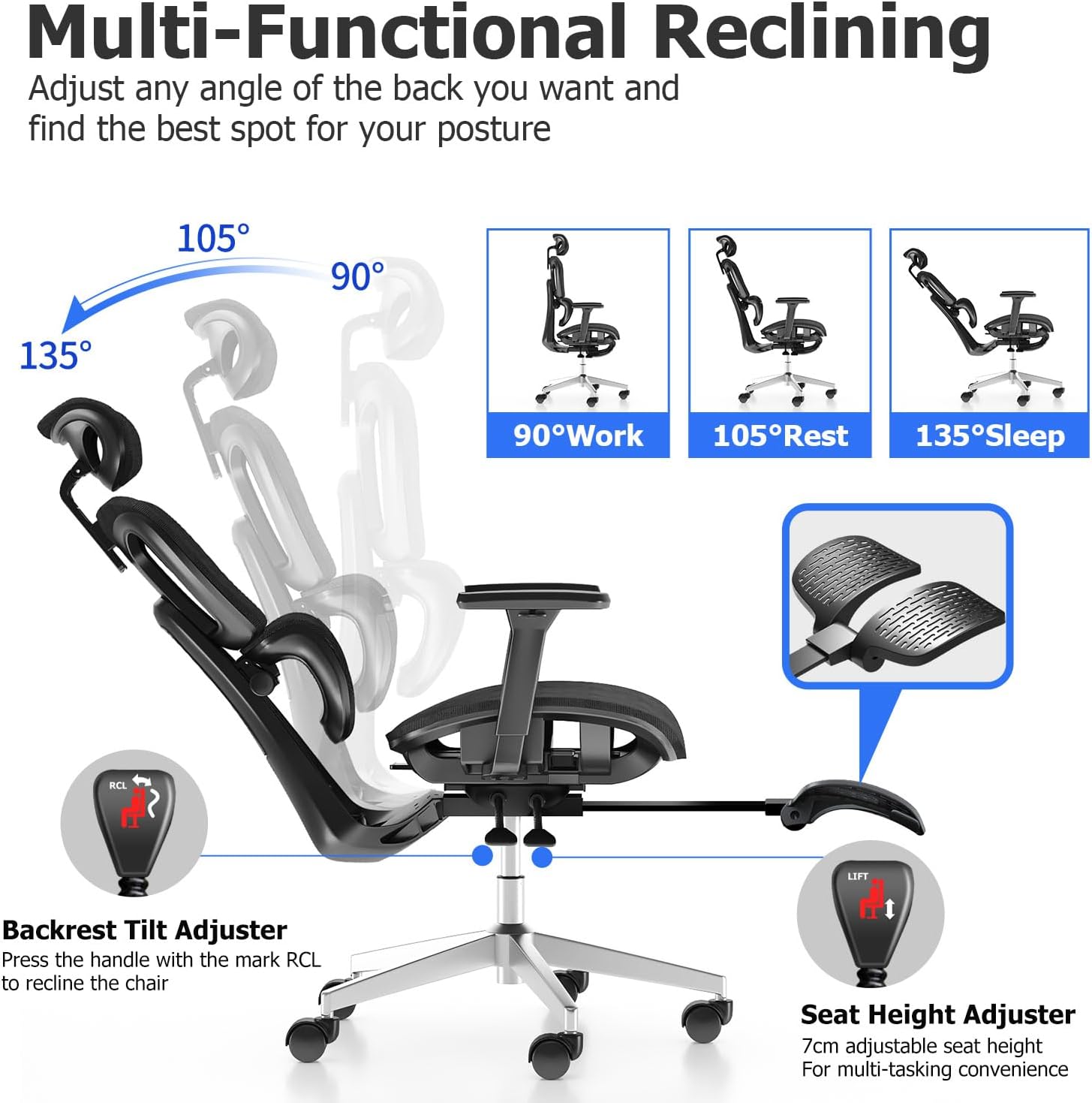 Ergonomic Mesh Office Chair with Adjustable Armrest