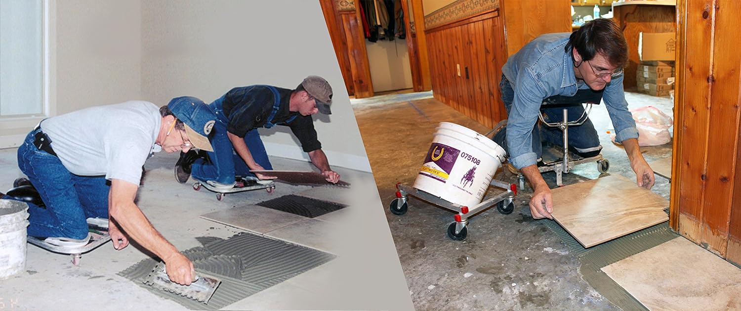 2026 Rolling Knee Pads with 3′′ Casters & Chest Support, Aluminum Frame, Black