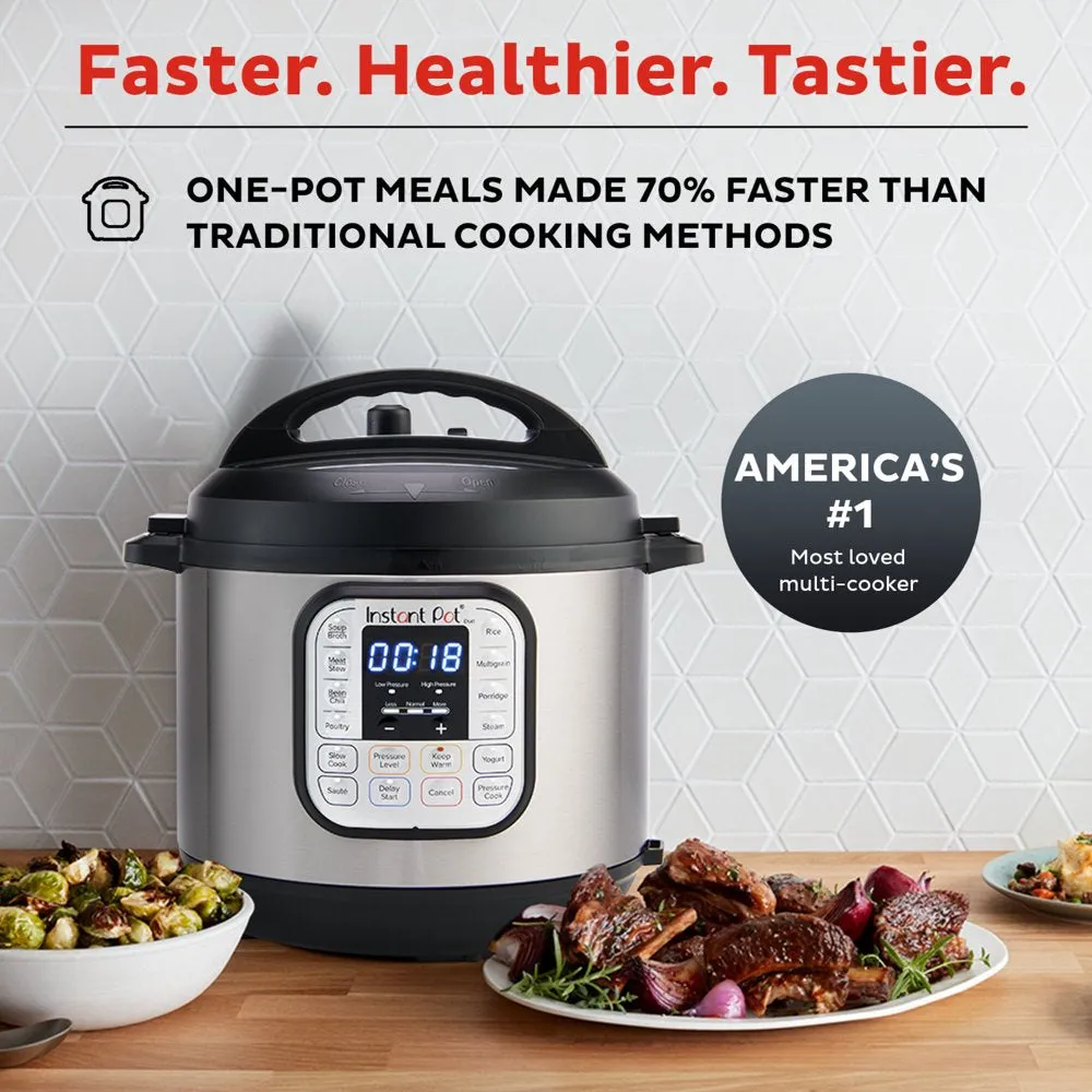 Instant Pot Duo 6 Qt Electric Pressure Cooker 7-In-1 with Easy-Release Steam Switch