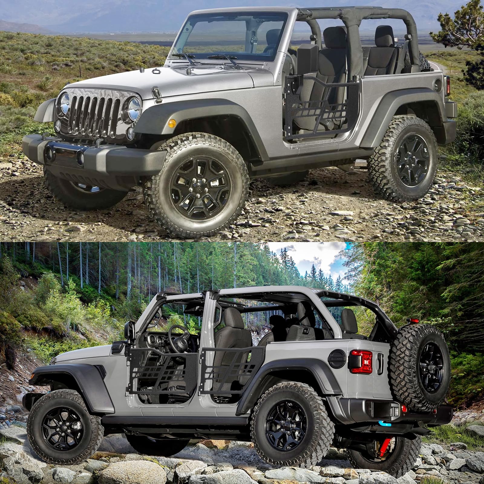 2026 Off Road Safari Tubular Doors Compatible with 2018-2023 Wrangler JL 4 Door – Set of 4 Fat Tube Half Doors for Adventure