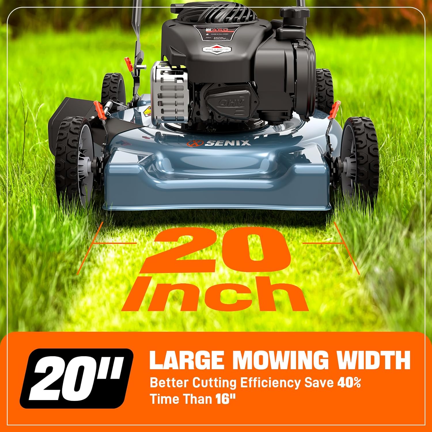 20-Inch Gas Lawn Mower with 125cc Briggs Engine