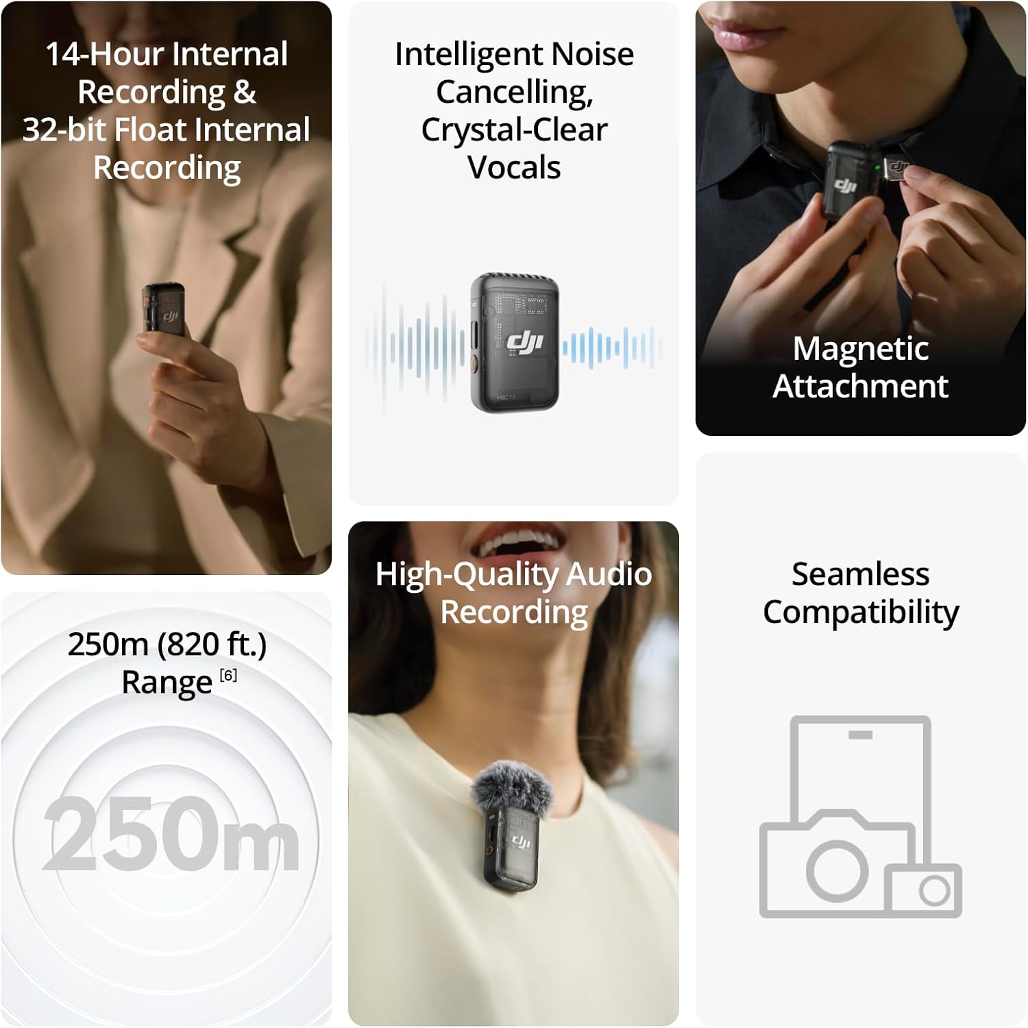 2 Wireless Lavalier Microphone with Charging Case