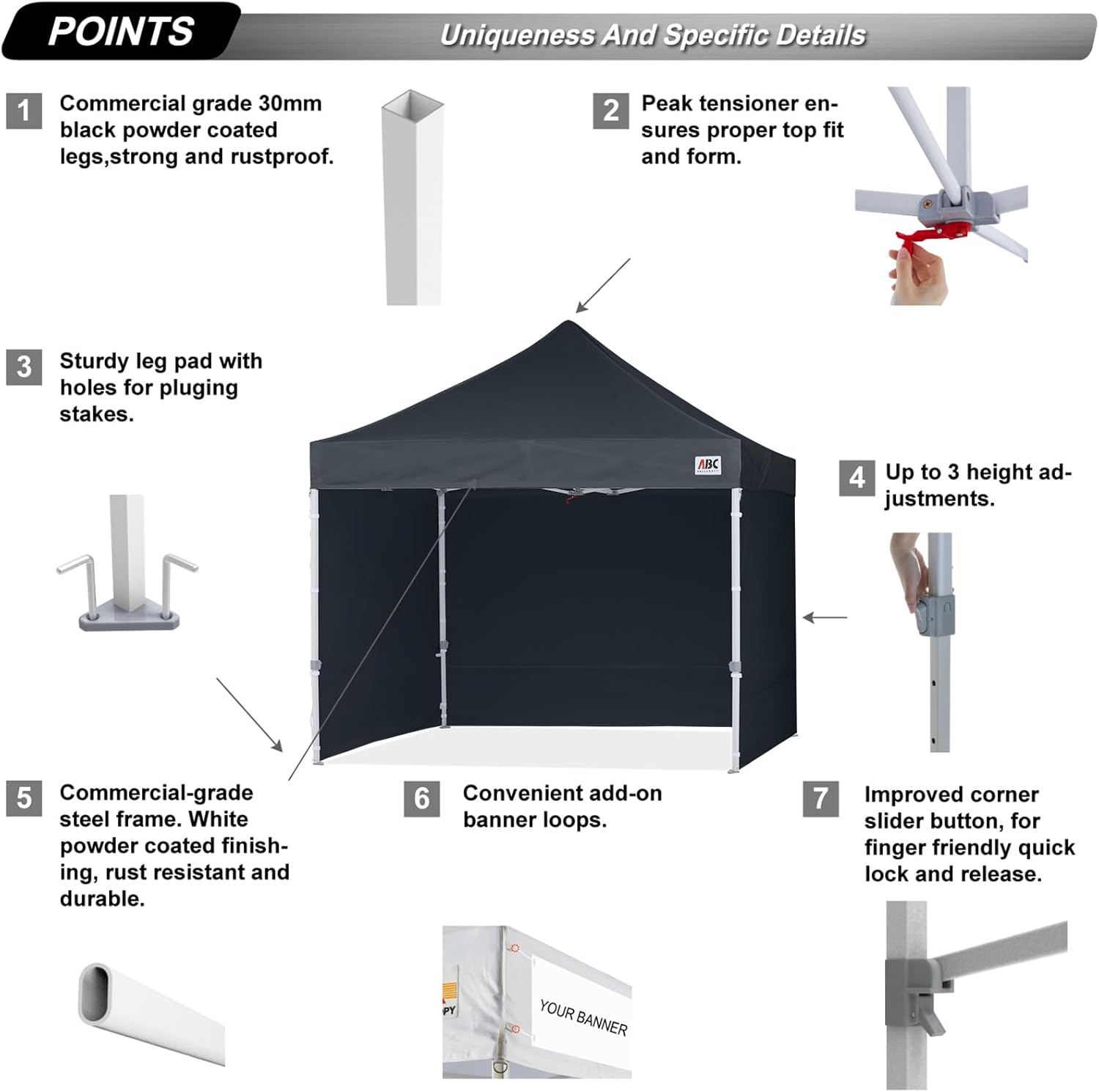 Easy Pop Up Canopy Tent 10×10 with Sidewalls