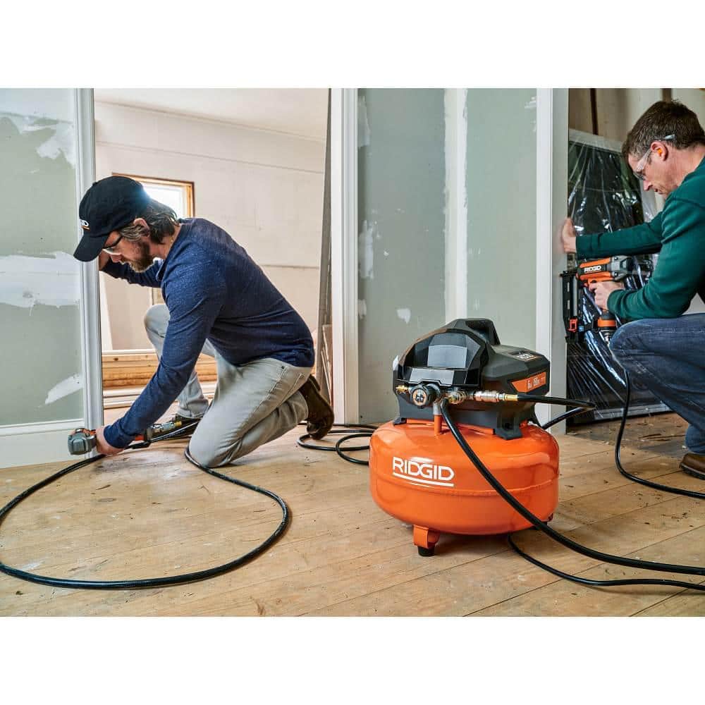 2026 6 Gal. Portable Electric Pancake Air Compressor w/ 18GA Brad Nailer, 16GA Straight Finish Nailer, & 18GA Finish Stapler R69603FK