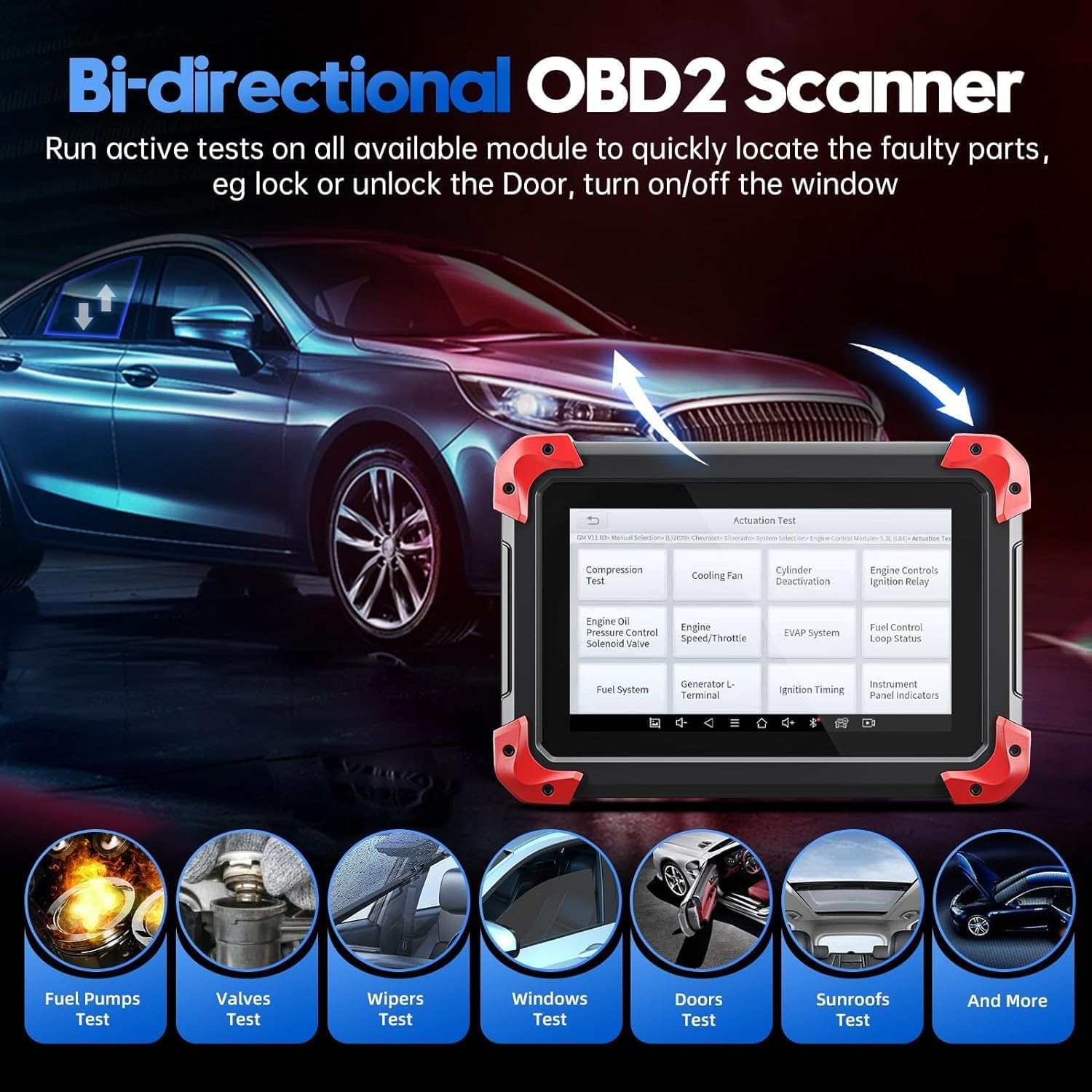 MS909 Automotive Scanner with ECU Coding, Active Tests, All System Scan, 36+ Resets, Android 10, 3-Year Updates