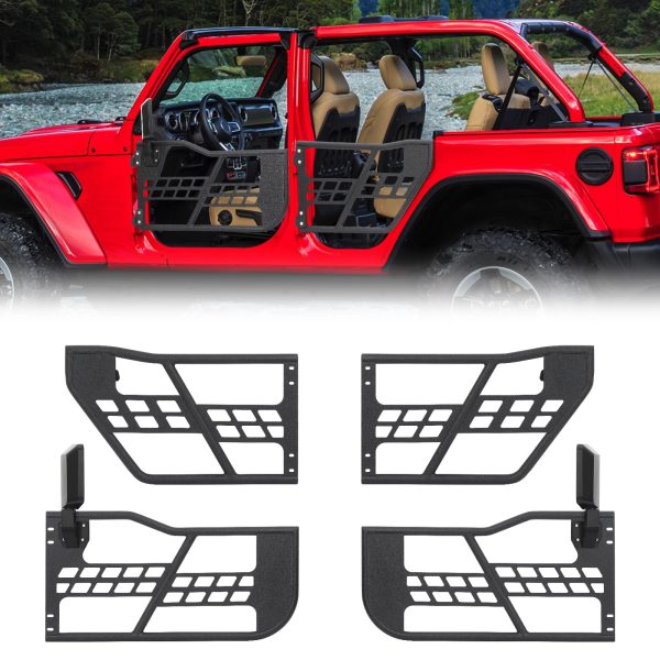 2026 Off Road Safari Tubular Doors Compatible with 2018-2023 Wrangler JL 4 Door – Set of 4 Fat Tube Half Doors for Adventure