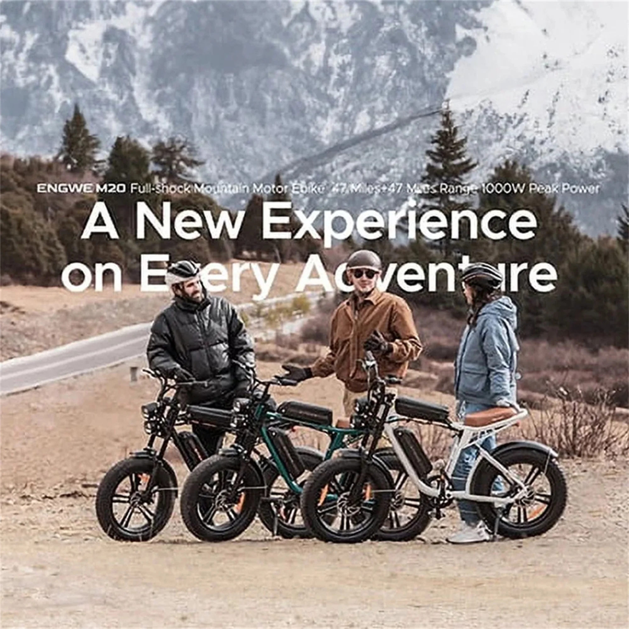 2026 AKEZ Electric Bike for Adults - 1000W 28mph Moped Ebike with 48V 13A Removable Battery, Up to 94 Miles All Terrain Off Road E-Bike with 20*4.0