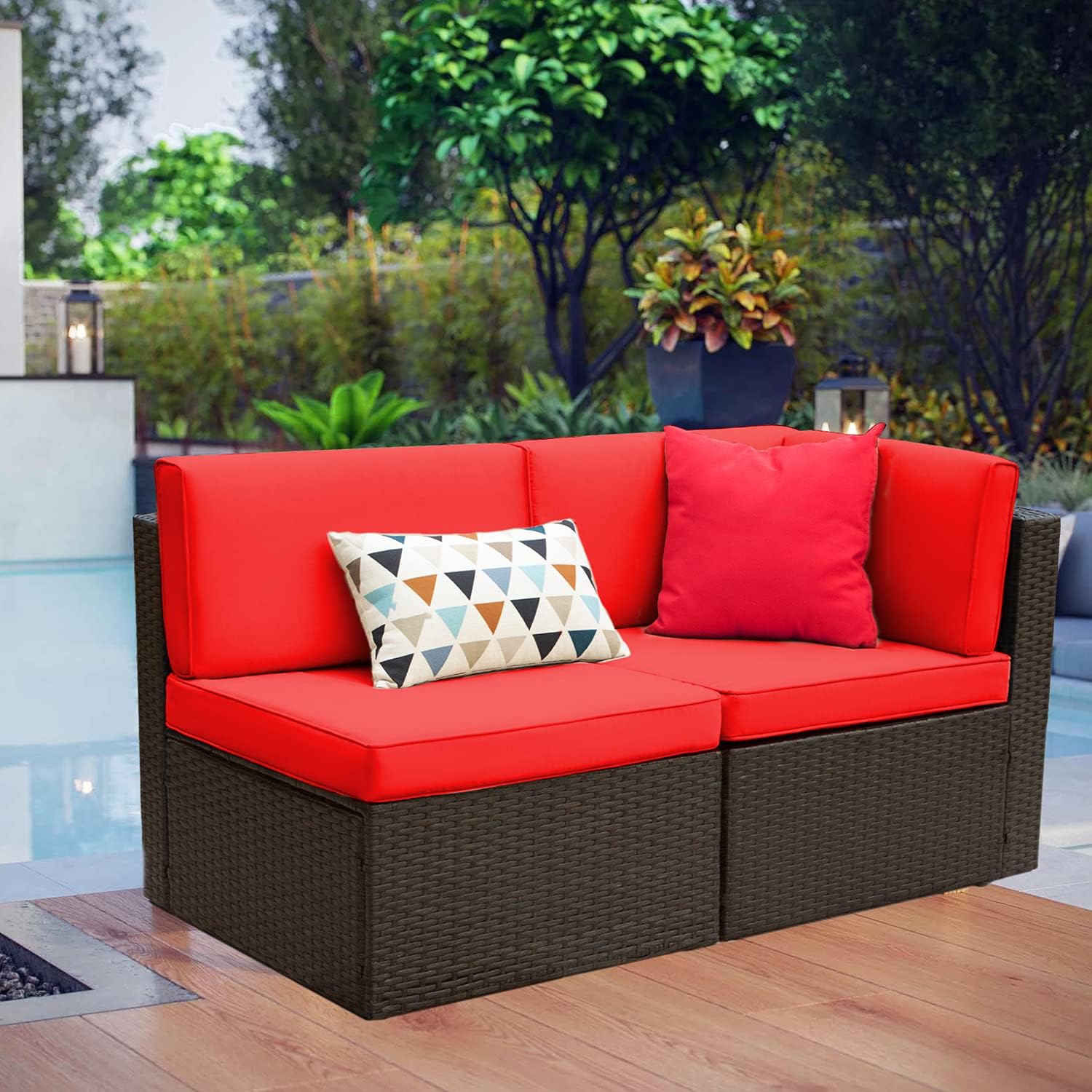 5 Pieces All-Weather Patio Furniture Set with Cushions