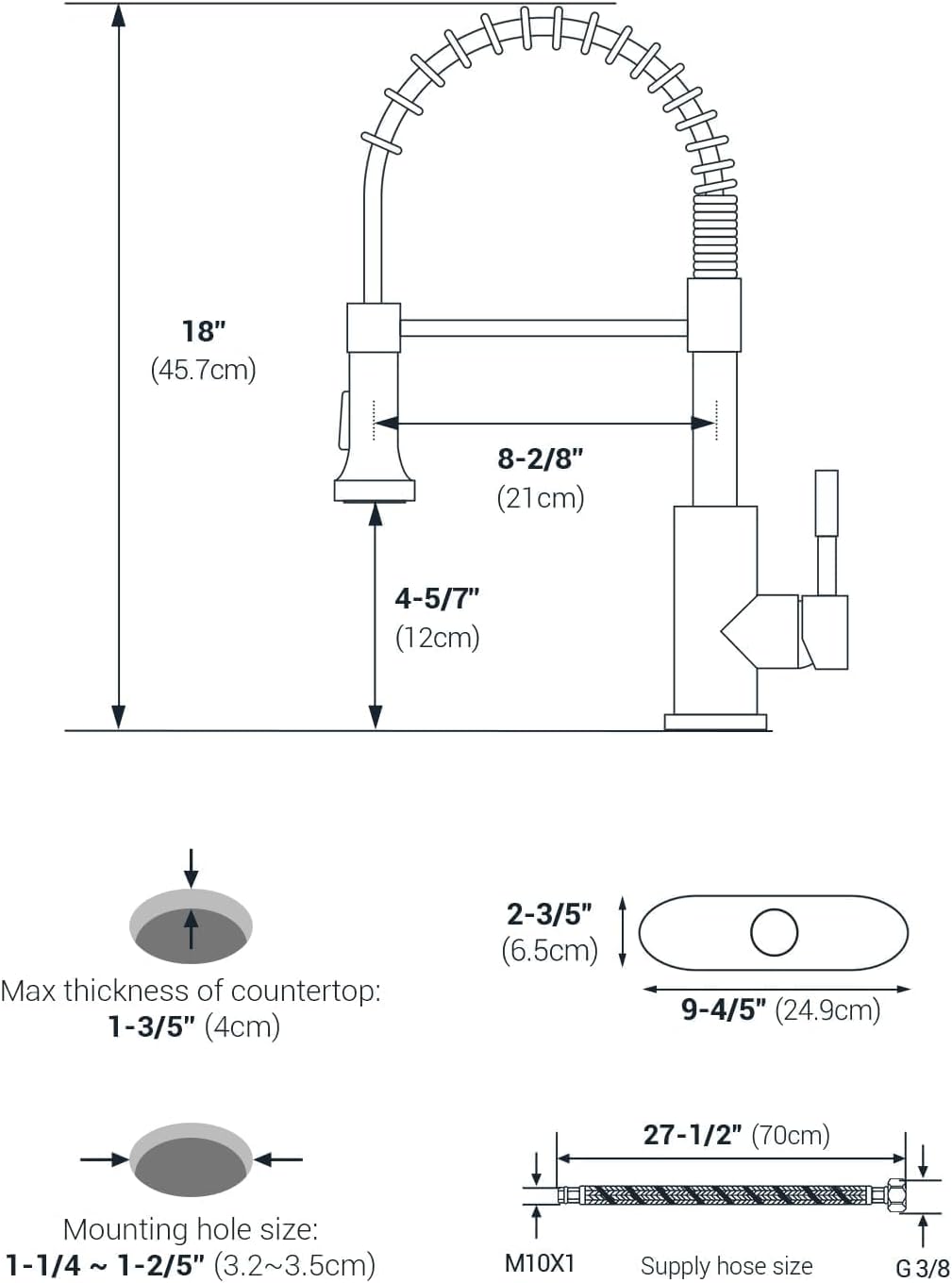 Black Touchless Kitchen Faucet with Soap Dispenser, Motion Sensor Activated Hands-Free Automatic Faucet for Sink with Pull Down Sprayer, Single Handle Smart Faucets for Kitchen Sink