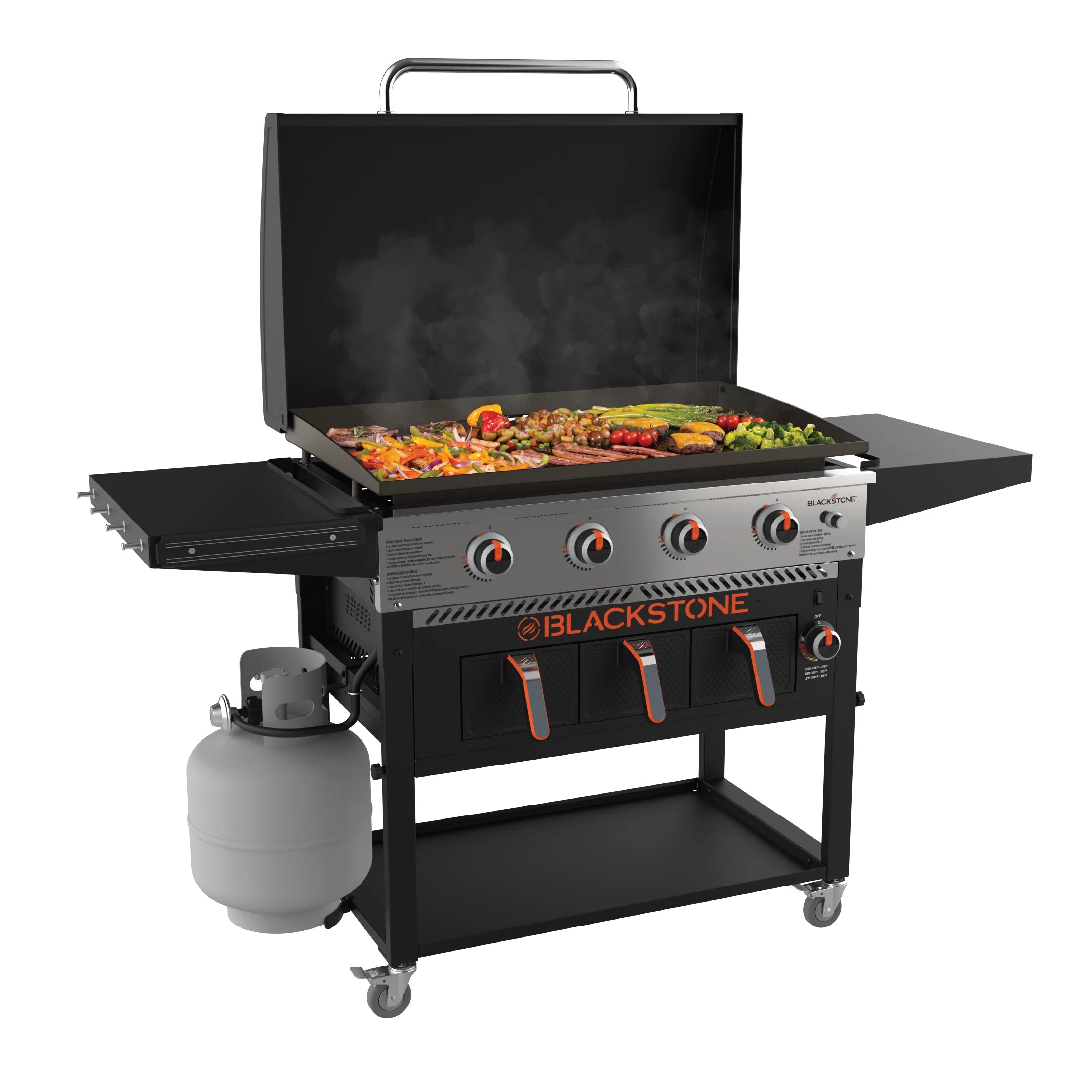 Blackstone 4-Burner 36′′ Propane Griddle with Air Fryer and Hood
