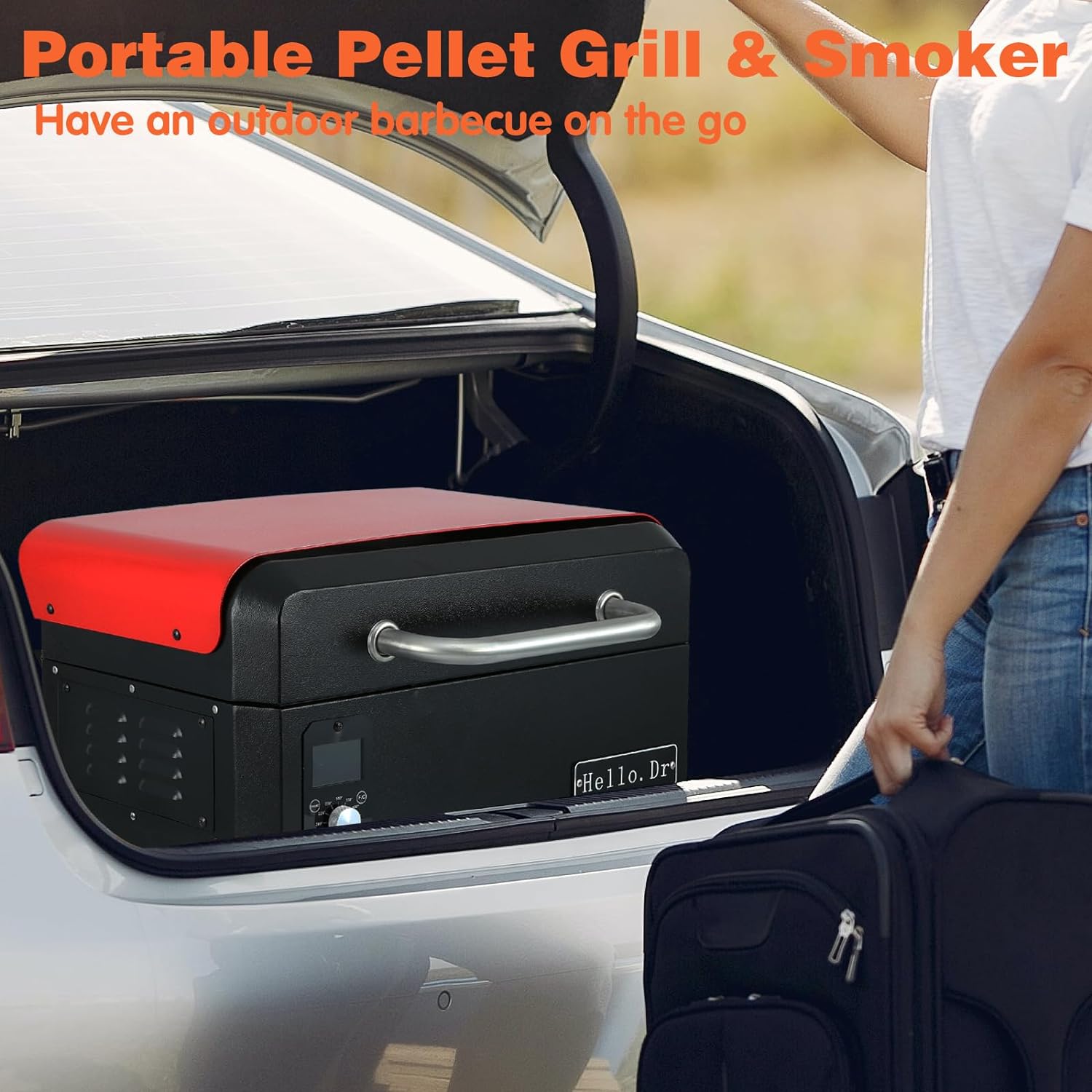 2026 Portable Wood Pellet Grill and Smoker,Electric Outdoor 8 in 1 Tabletop Grills for RV Camping Tailgating RV Cooking BBQ, Intelligent Temperature Control and Superheated Steam Technology