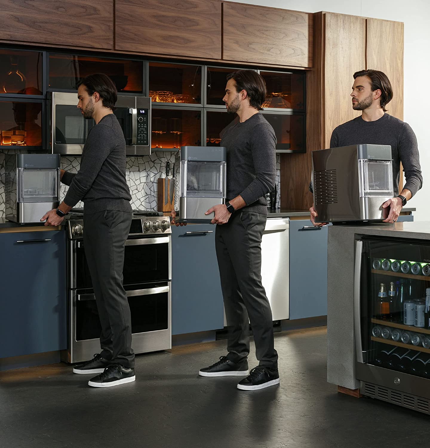 2026 GE Profile Opal 2.0 | Countertop Nugget Ice Maker | Ice Machine with WiFi Connectivity | Smart Home Kitchen Essentials | Black Stainless