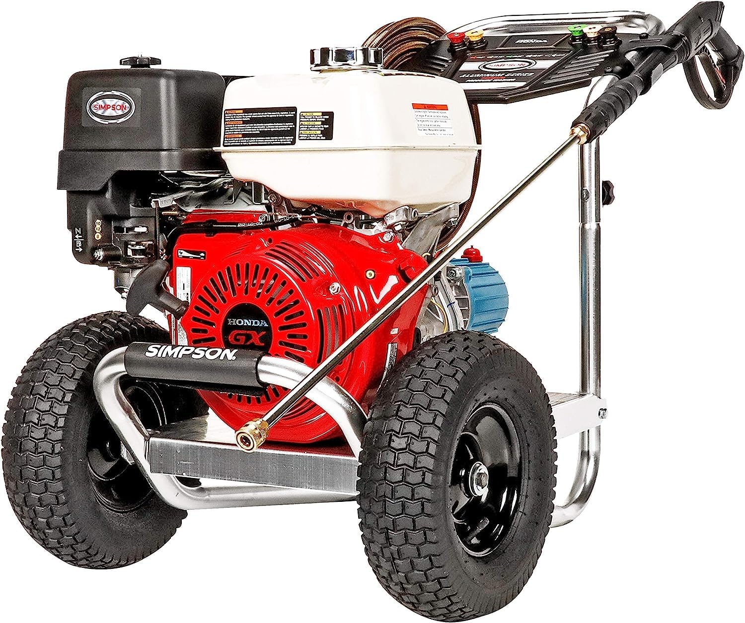 3600 PSI Gas Pressure Washer, 2.5 GPM, Honda GX200 Engine, Includes Spray Gun and Extension Wand, 5 QC Nozzle Tips, 5/16-inch x 35-foot MorFlex Hose, 49-State
