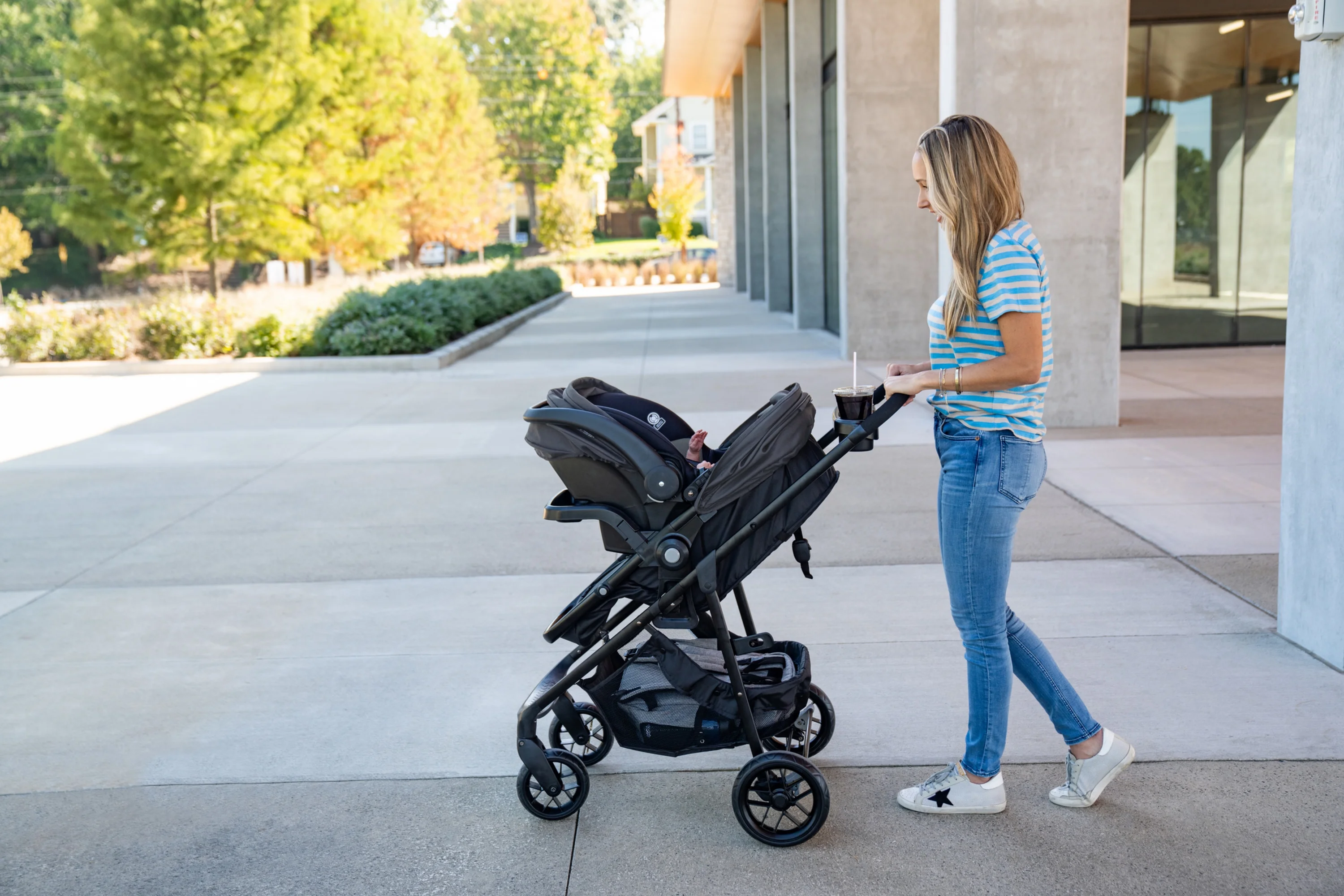 2026 Safety 1st Grow and Go Sprint Modular Travel System Stroller with Rear-Facing Infant Car Seat, Bluestone