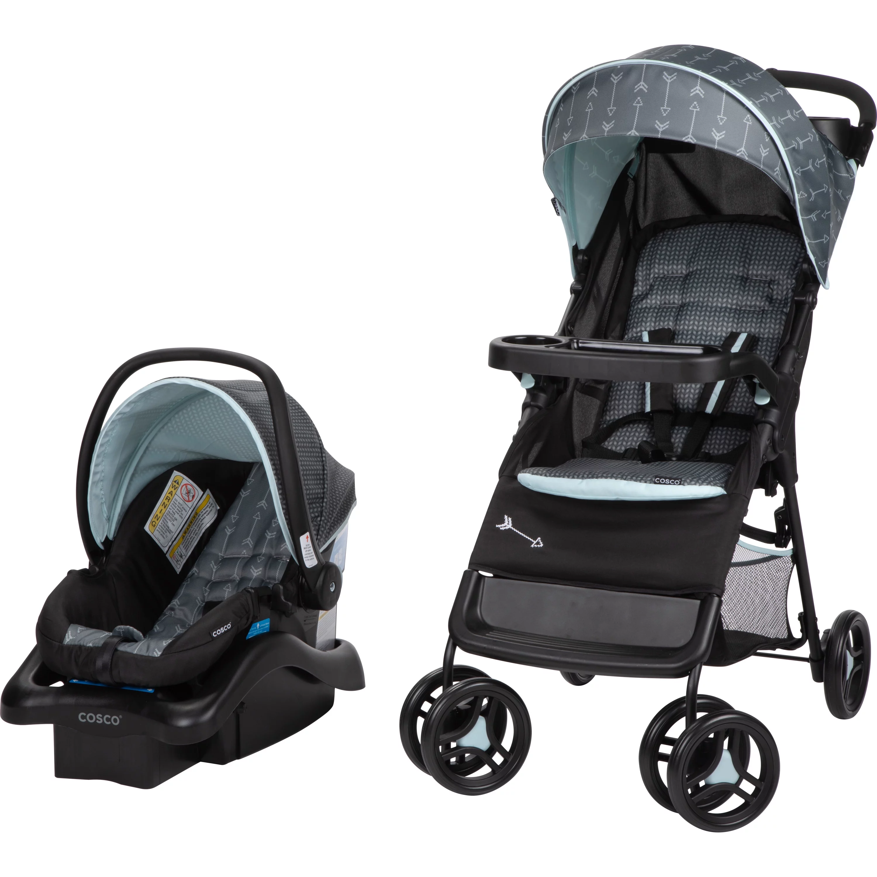 2026 Cosco Kids Lift & Stroll DX Travel System, Gray Arrows, Toddler, Unisex