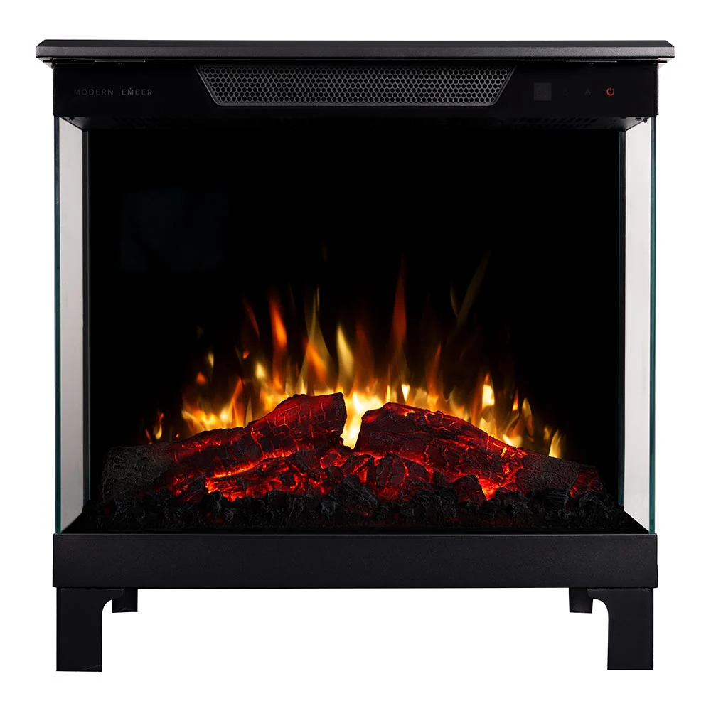 2026 Modern Ember Smart 3-Sided Black Electric Fireplace Stove Heater