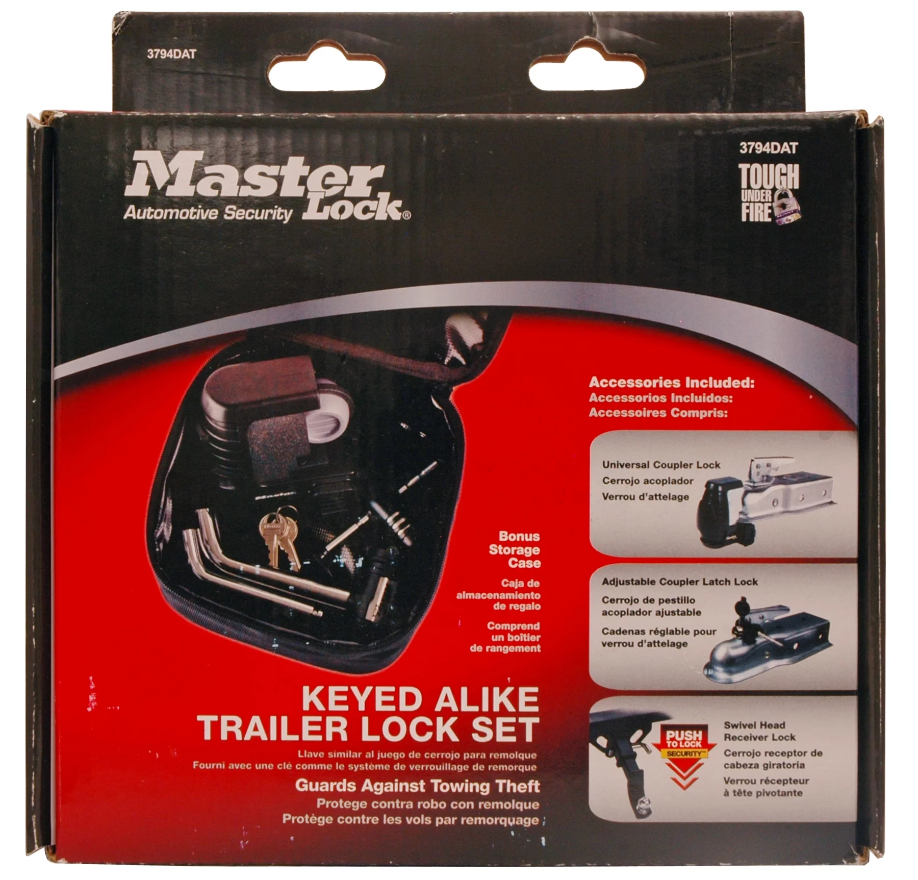 Master Lock 3794DAT Trailer Lock, Trailer Coupler & Receiver Lock Combo Pack