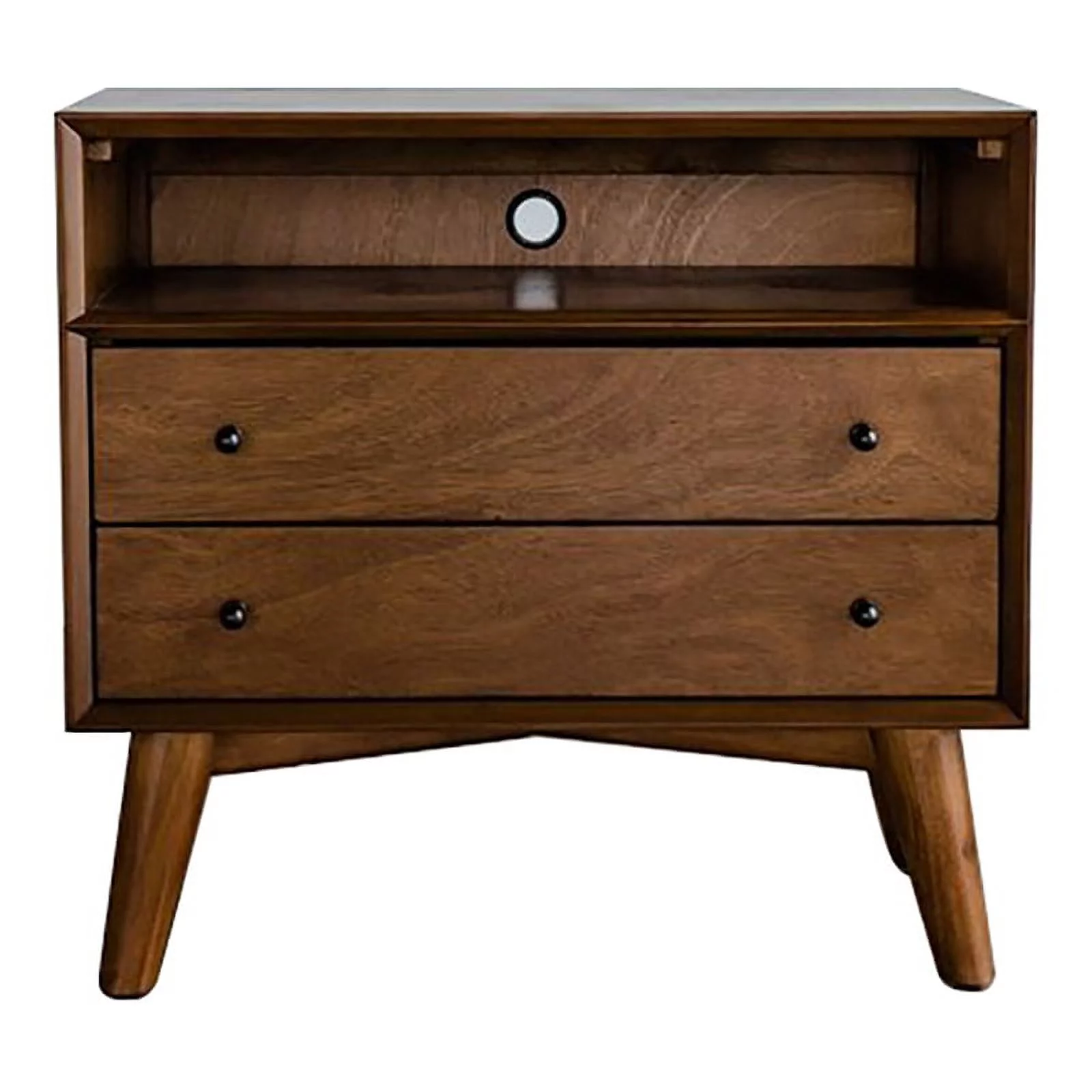 2026 Home Square 4 Piece Set with Small TV Console Full Wood Bed & Large Nightstand