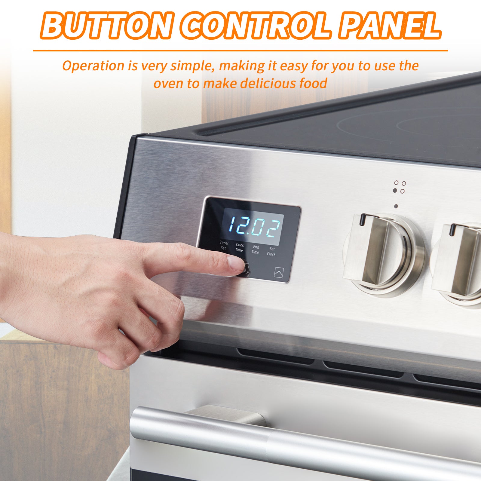 2026 Front Control Electric Range Oven with 5 Cooktop Elements with 6 Cooking Power Options, Freestanding Oven, 5.0 cu. ft. Capacity Stainless Steel