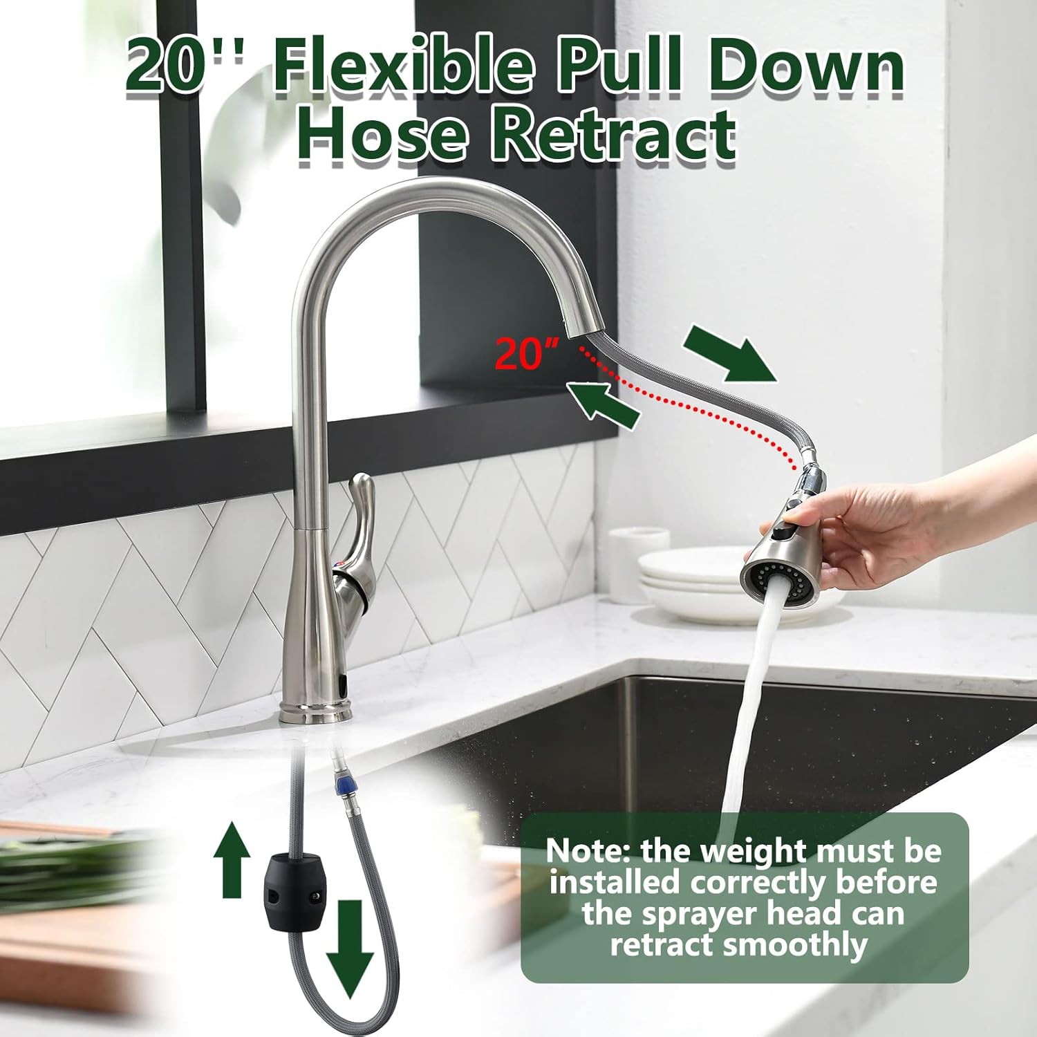 Black Touchless Kitchen Faucet with Soap Dispenser, Motion Sensor Activated Hands-Free Automatic Faucet for Sink with Pull Down Sprayer, Single Handle Smart Faucets for Kitchen Sink