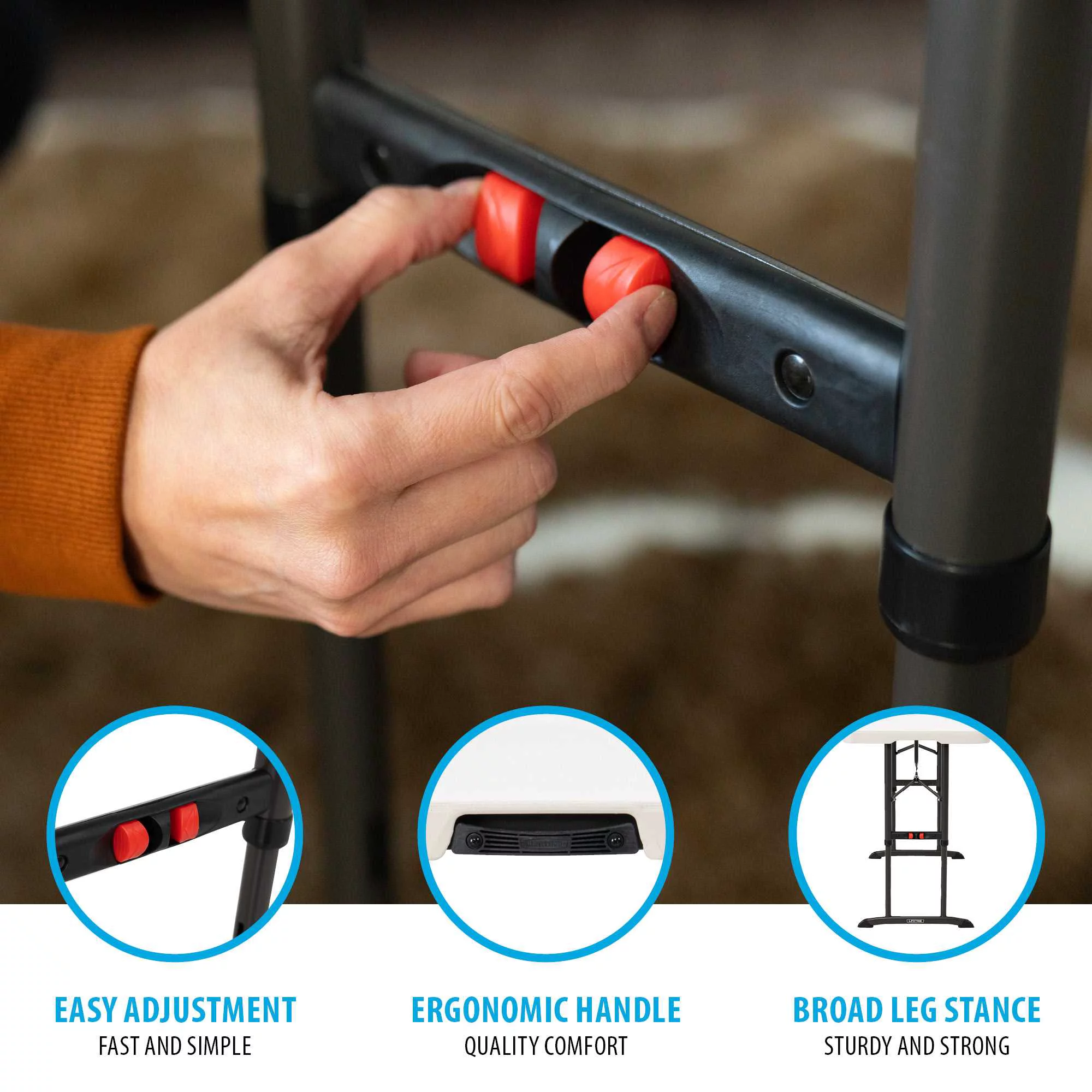 Lifetime Products 4 ft. Commercial Adjustable Folding Table, White