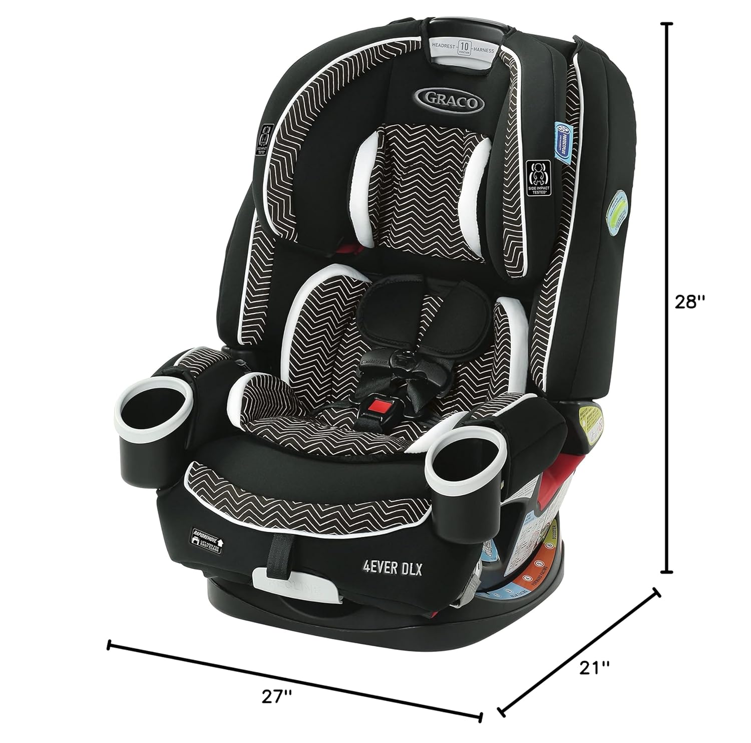 4Ever Dlx 4-In-1 Car Seat – Grey, Infant to Toddler