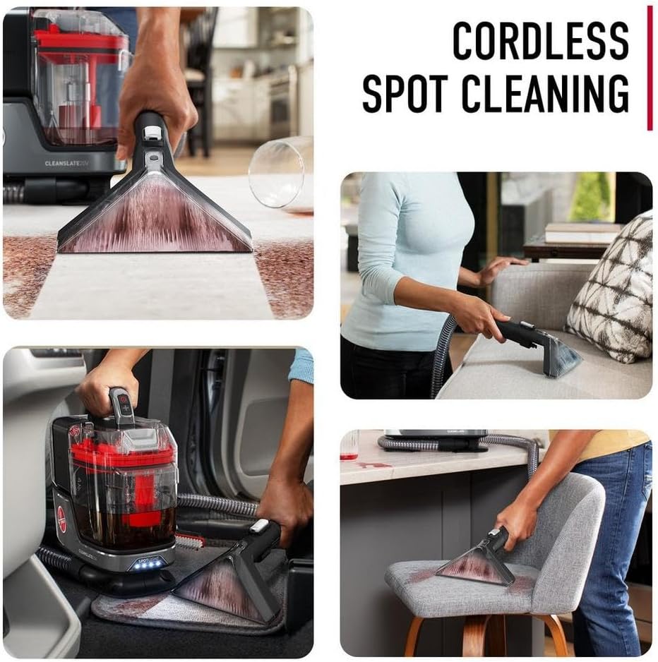 Hoover Cordless Portable Carpet and Upholstery Spot Cleaner, Stain Remover, Powerful Suction