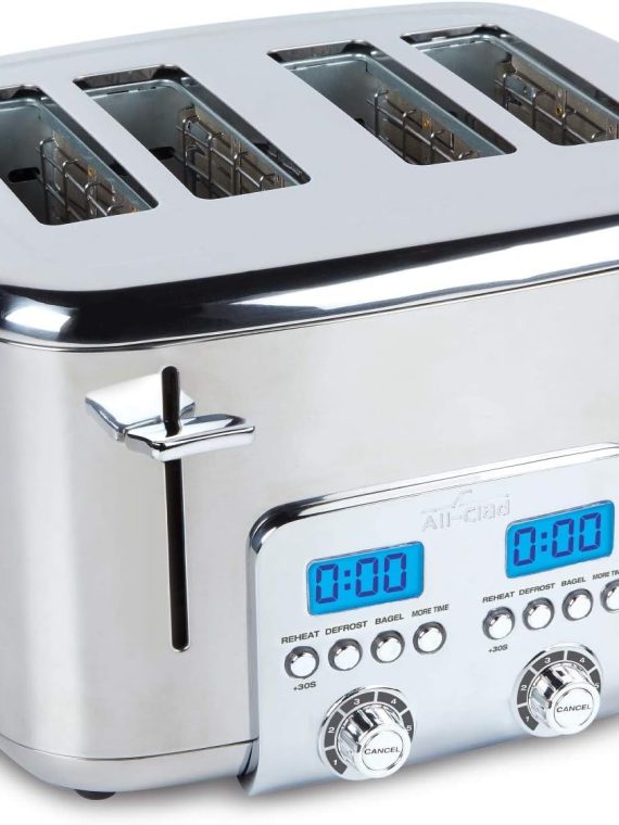 All-Clad 10942223917 Stainless Steel Digital Toaster with Extra Wide Slot, 4-Slice, Silver – 2-Slice
