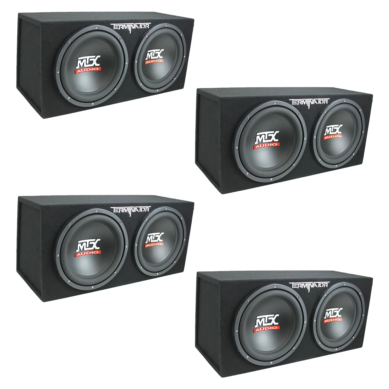 2026 MTX TNE212D 12-Inch 1200-Watt Car Audio Dual Loaded Subwoofer Enclosure (4 Pack)