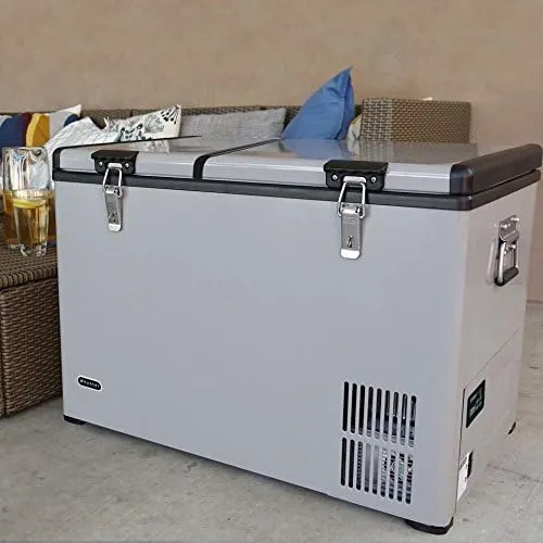 FM-65G 65 Quart Portable Refrigerator and Deep, AC 110V/ DC 12V, Real Chest Freezer for Car, Home, Camping, and RV with-8°F to 50°F Temperature Range, Gray, One Size