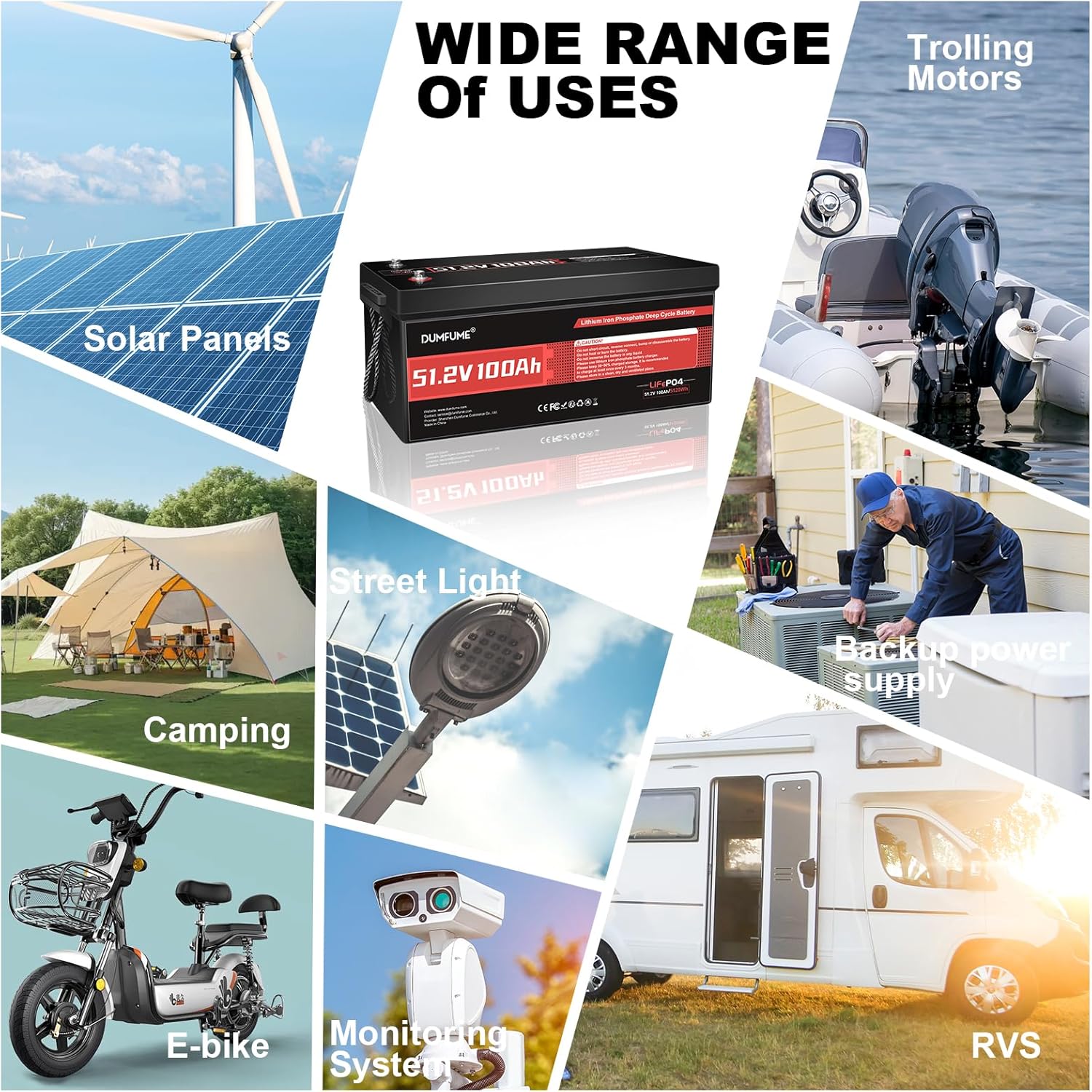 12V 300Ah Lithium LiFePO4 Battery with 200A BMS