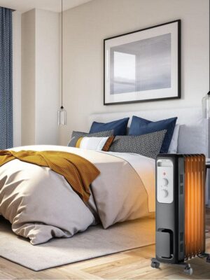 48,000 BTU Black Heat-Focusing Propane Gas Patio Heater with Wheels