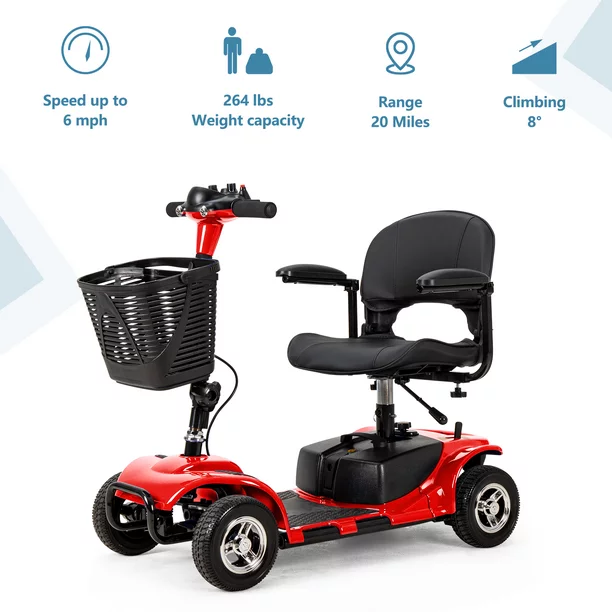 2026 UltraLite Mobility 4-Wheel Scooter, Portable & Lightweight, 14-Mile Range, Model A898