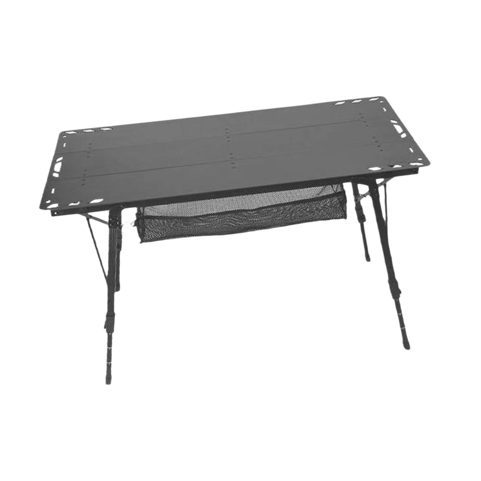2026 Miulika Folding Table Camping Table Foldable Small Table Sturdy Outdoor Table with Adjustable Legs for Camp Garden Barbecue Yard Boat Black