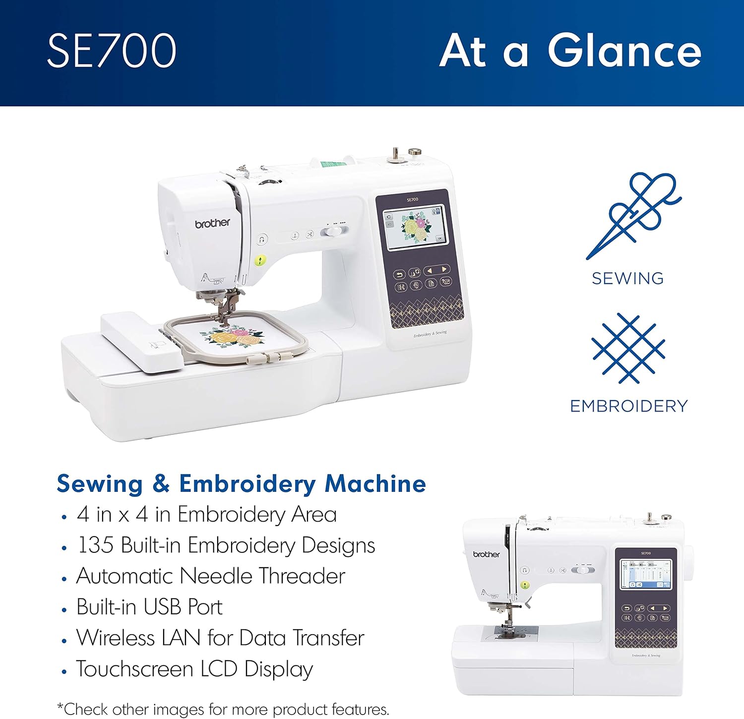 Se700 Sewing and Embroidery Machine - 135 Designs