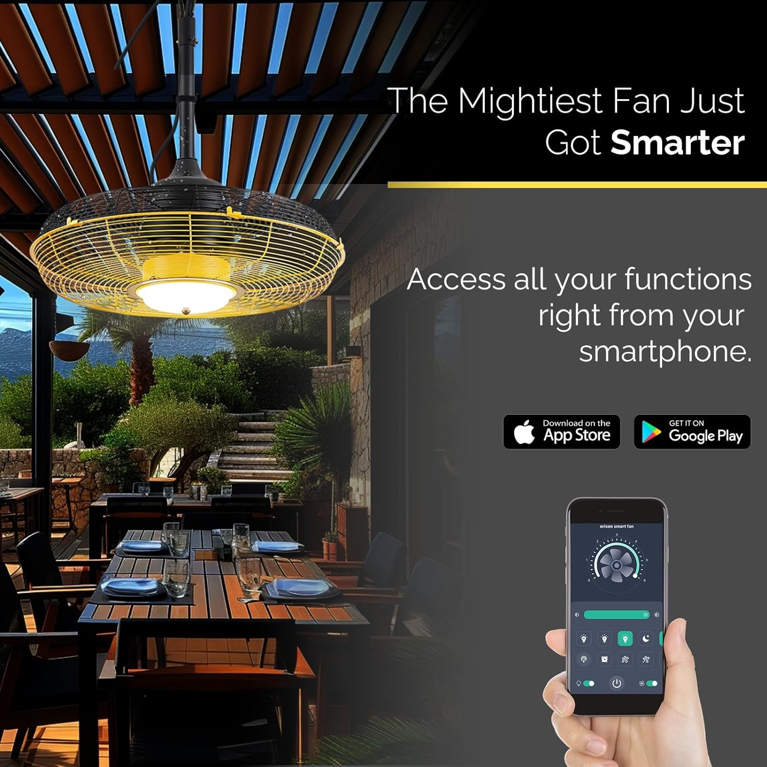 2026 Outdoor Ceiling Fan with Light, Plug in Ceiling Fan with Remote, Gazebo Fans Outdoor Hanging for Patios Waterproof, Wet Rated Hanging Fan with App Control