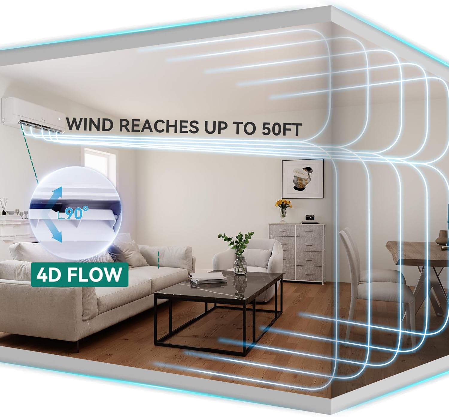 12000 BTU Mini Split AC Heat Pump – WiFi & Alexa Compatible