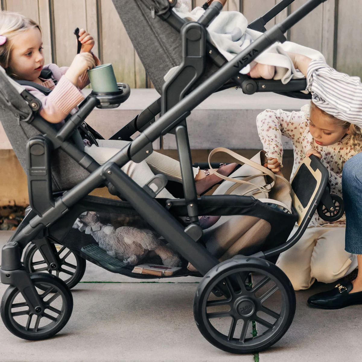 2026 UPPAbaby VISTA V2 RumbleSeat V2+ – Enhanced Double Stroller Seat with Adjustable Footrest & Canopy