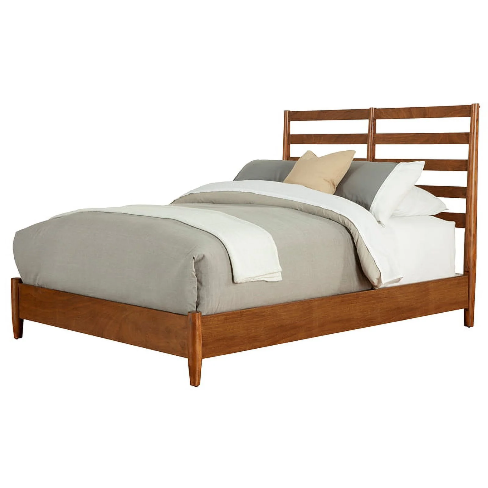 2026 Home Square 4 Piece Set with Small TV Console Full Wood Bed & Large Nightstand