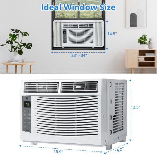 2026 Window Air Conditioner With Reusable Filter & Controls, 6000 BTU 115V~, Suitable for 250 Sq.Ft