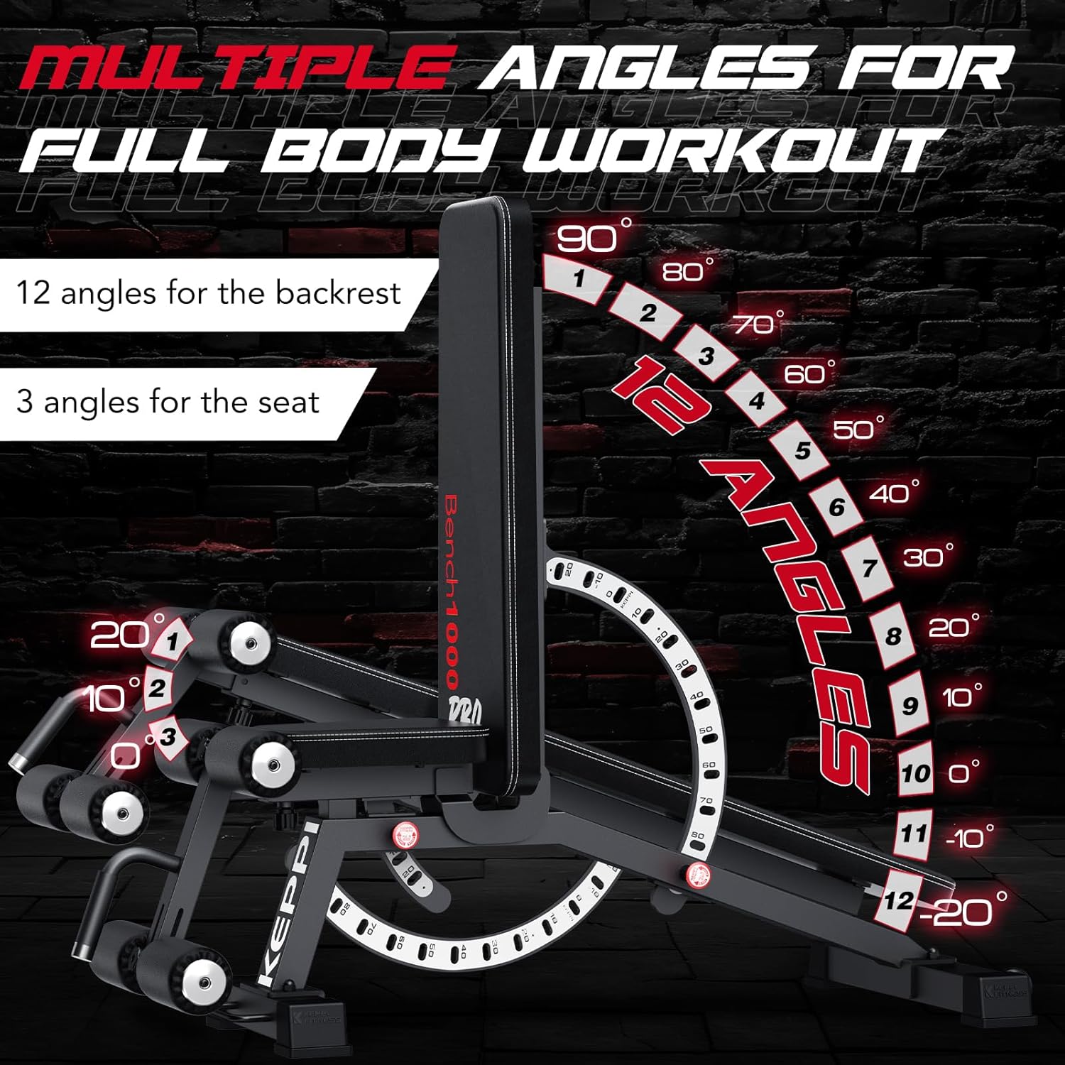 1200Lb Heavy Duty Adjustable Weight Bench Set