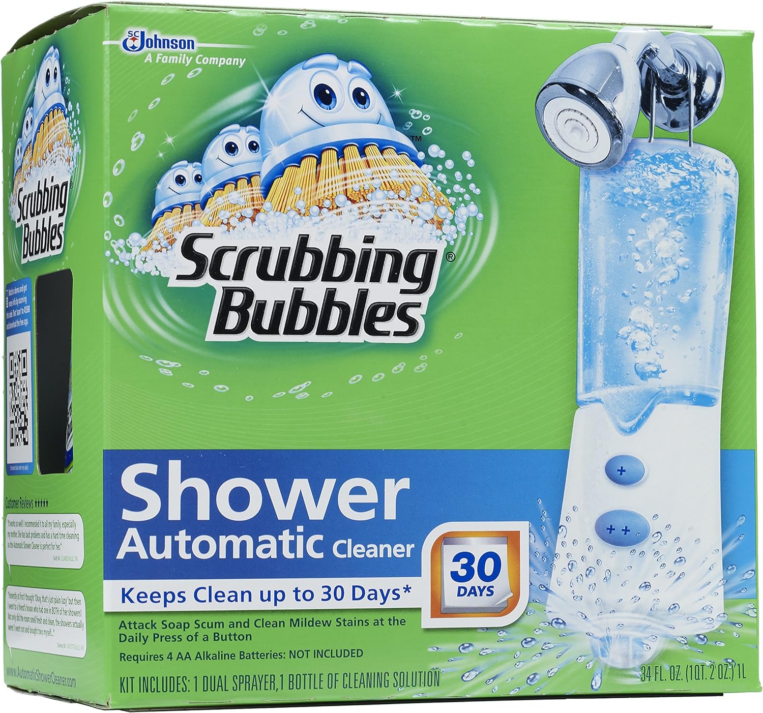 Bubbles Automatic Shower Cleaner, Starter Kit, 34 Ounce.