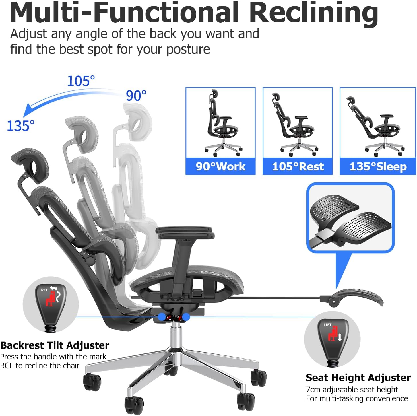 Ergonomic Mesh Office Chair with Adjustable Armrest