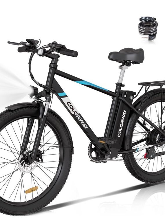 COLORWAY 500W 26′′X3.0 Electric Bike for Adults, 36V/15Ah, Shimano 7-Speed