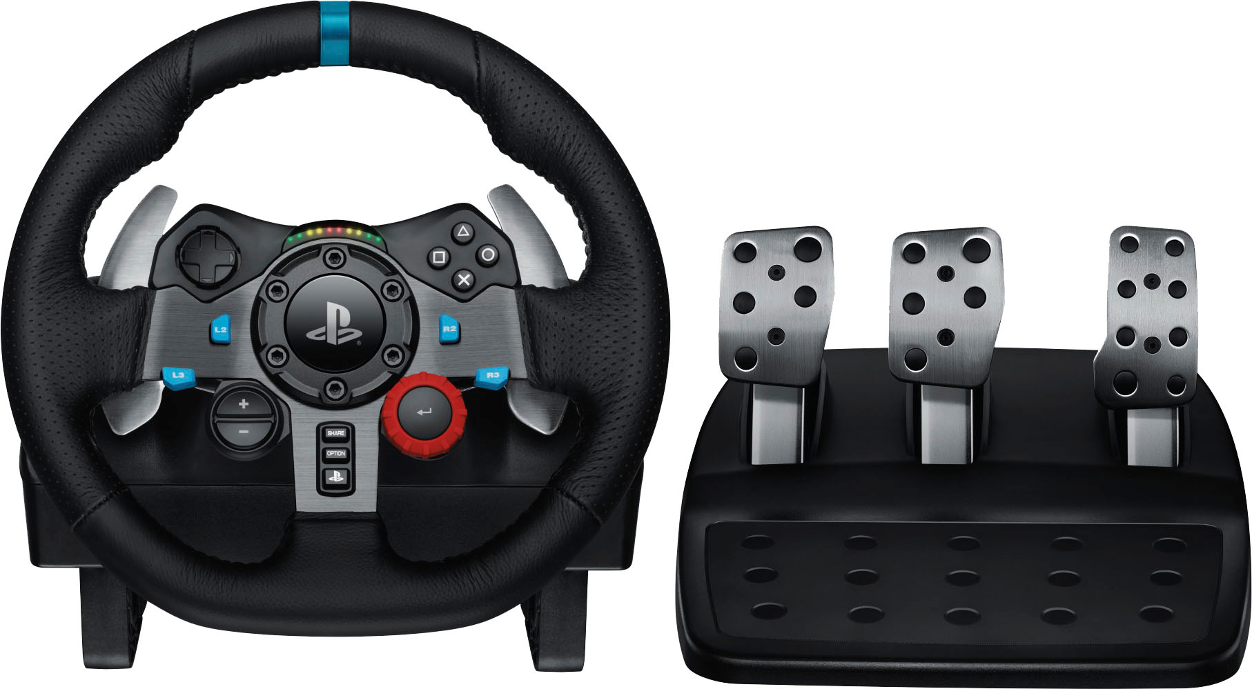 2025 Logitech – G29 Driving Force Racing Wheel and Floor Pedals for PS5, PS4, PC, Mac – Black